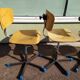 Lot of 4 couture swivel adjustable workshop chairs