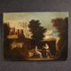 Antique Spanish painting of Jesus and the Samaritan woman at the well