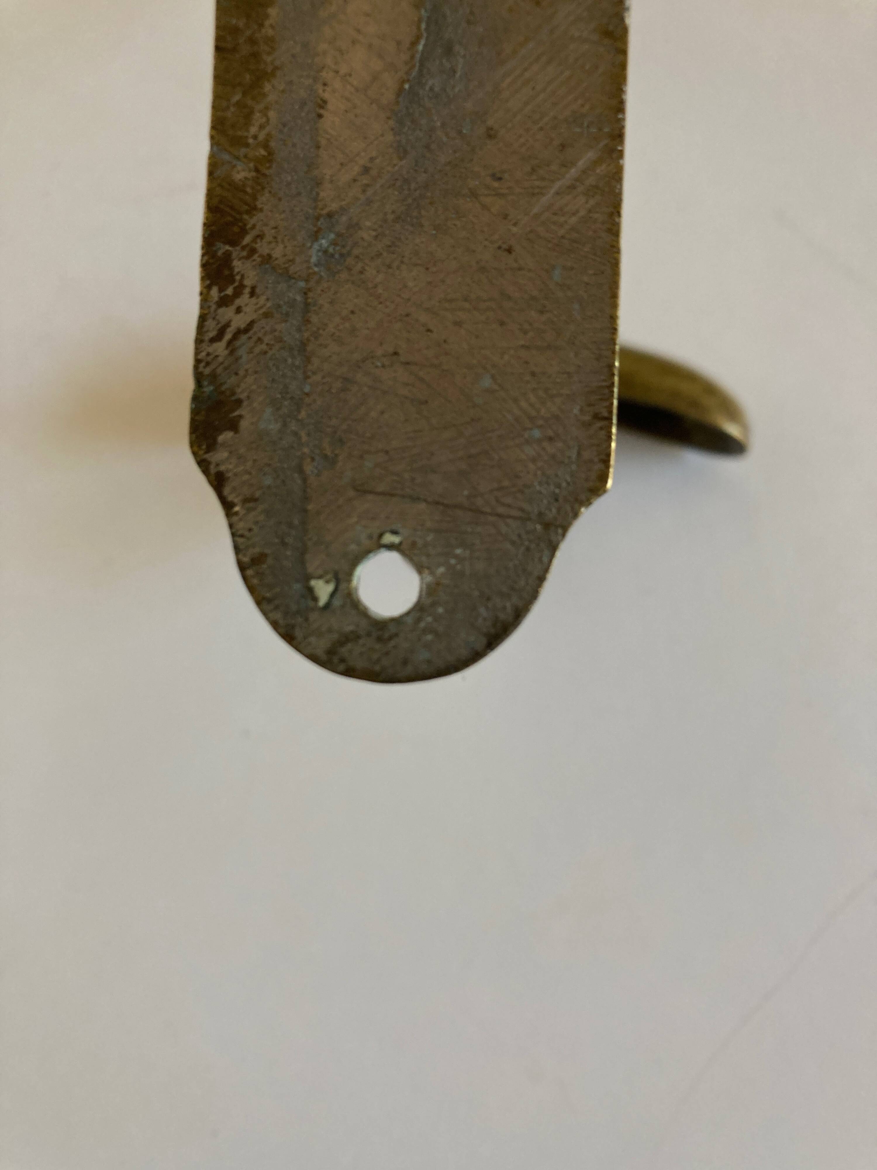 Country hook 1930 in patinated gilded brass