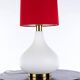 1960s Mid-Century Floor Lamp with Red Fabric Pagode Shade