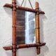 Antique Faux Bamboo Mirror - French Wall Mirror with Chain, 38×44 cm