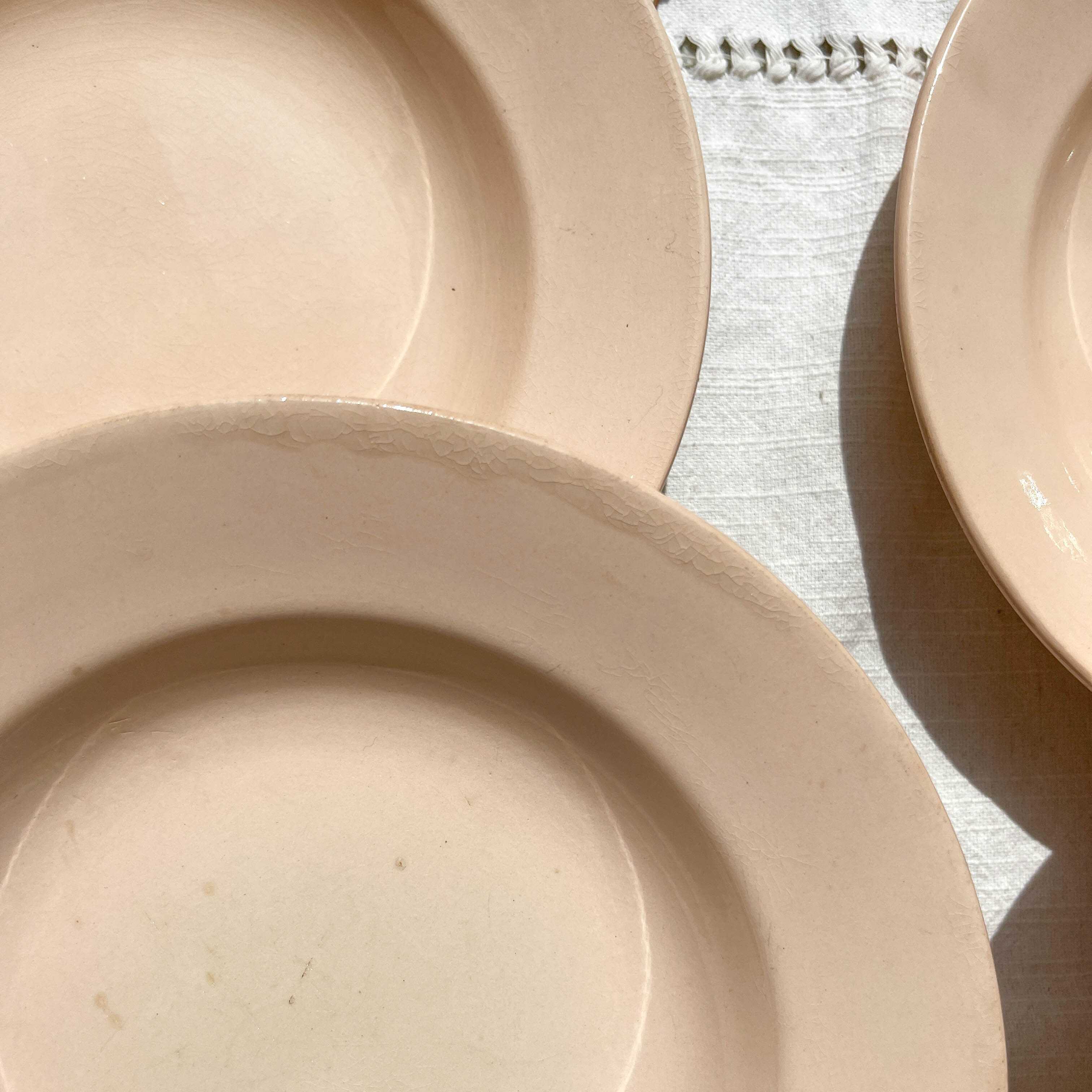 6 assiettes creuses rose digoin sarreguemines