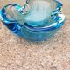 Cendrier en verre de murano de couleur bleue des années 50