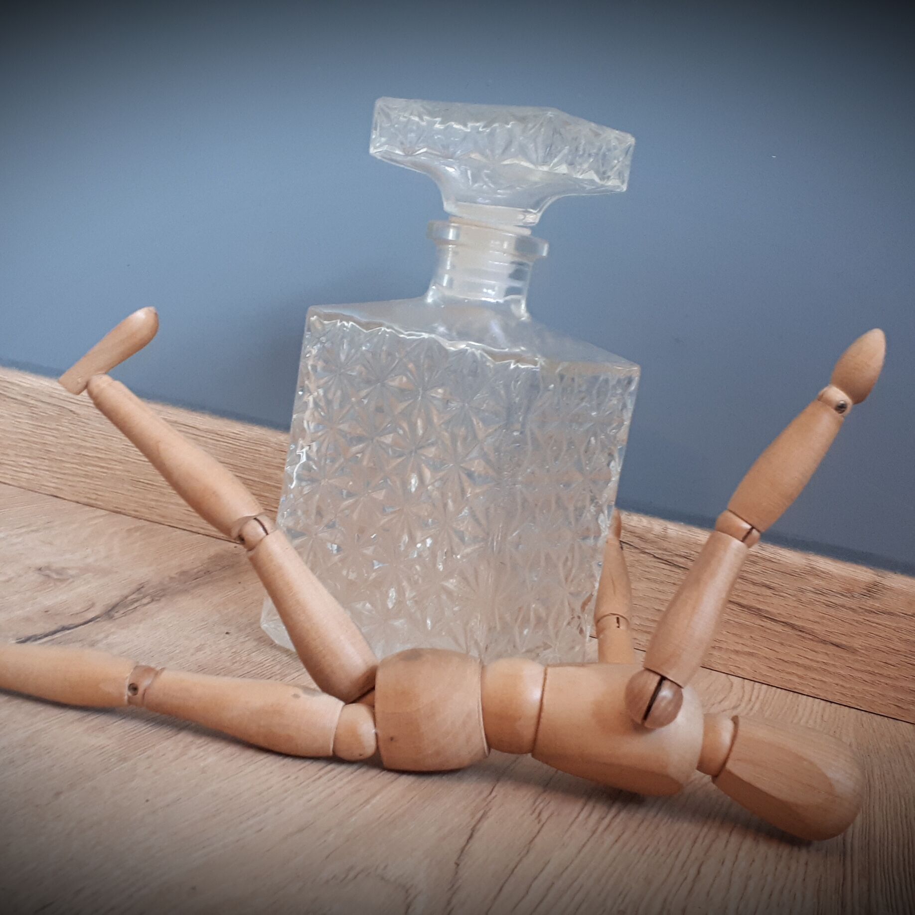 Old rectangular whisky carafe