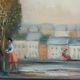Michel Pabois: Paris, view over the rooftops, original oil on canvas signed.
