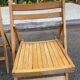 Set of 6 vintage folding chairs in solid wood, bistro/Scandinavian style.