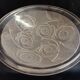 Ceiling basin signed Vlieghe in molded glass pressed pink floral pattern art-deco