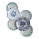 Assiettes plates bleu vintage