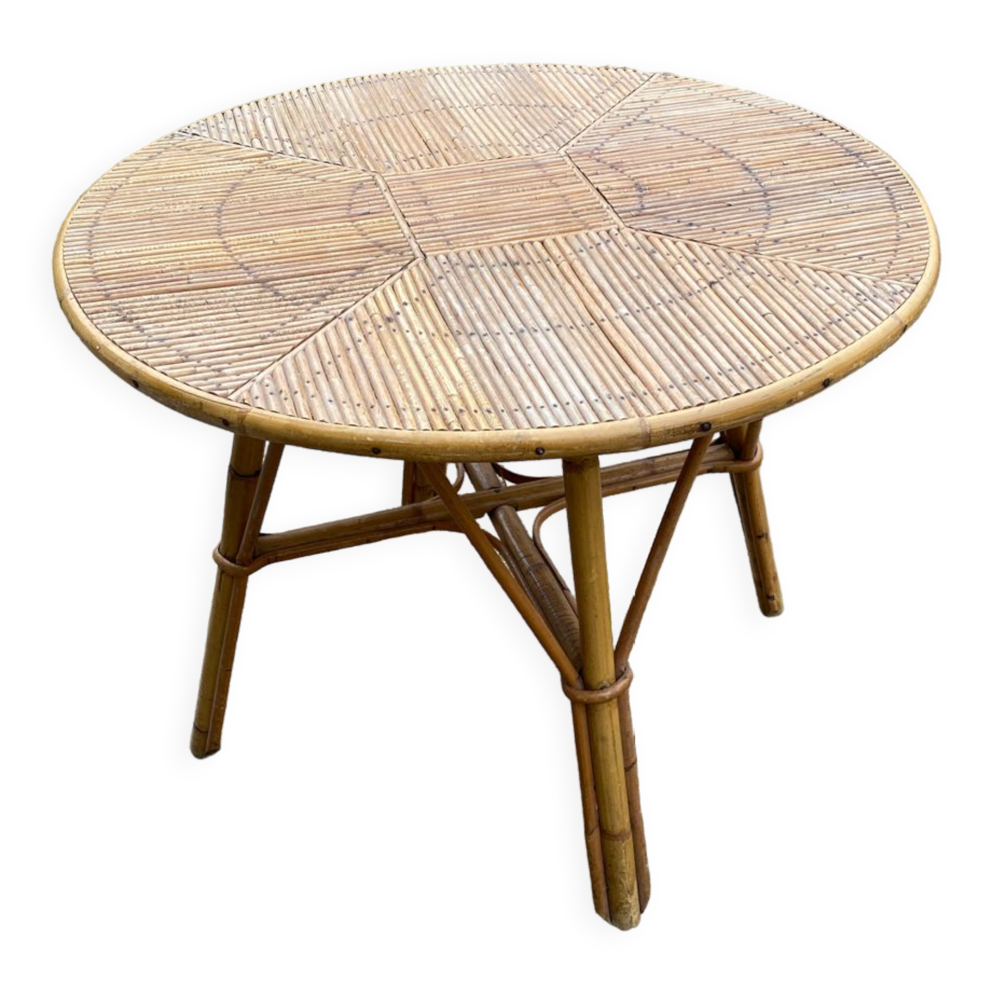 Vintage rattan table
