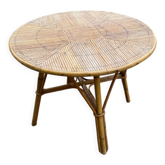 Vintage rattan table