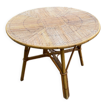 Table en rotin vintage
