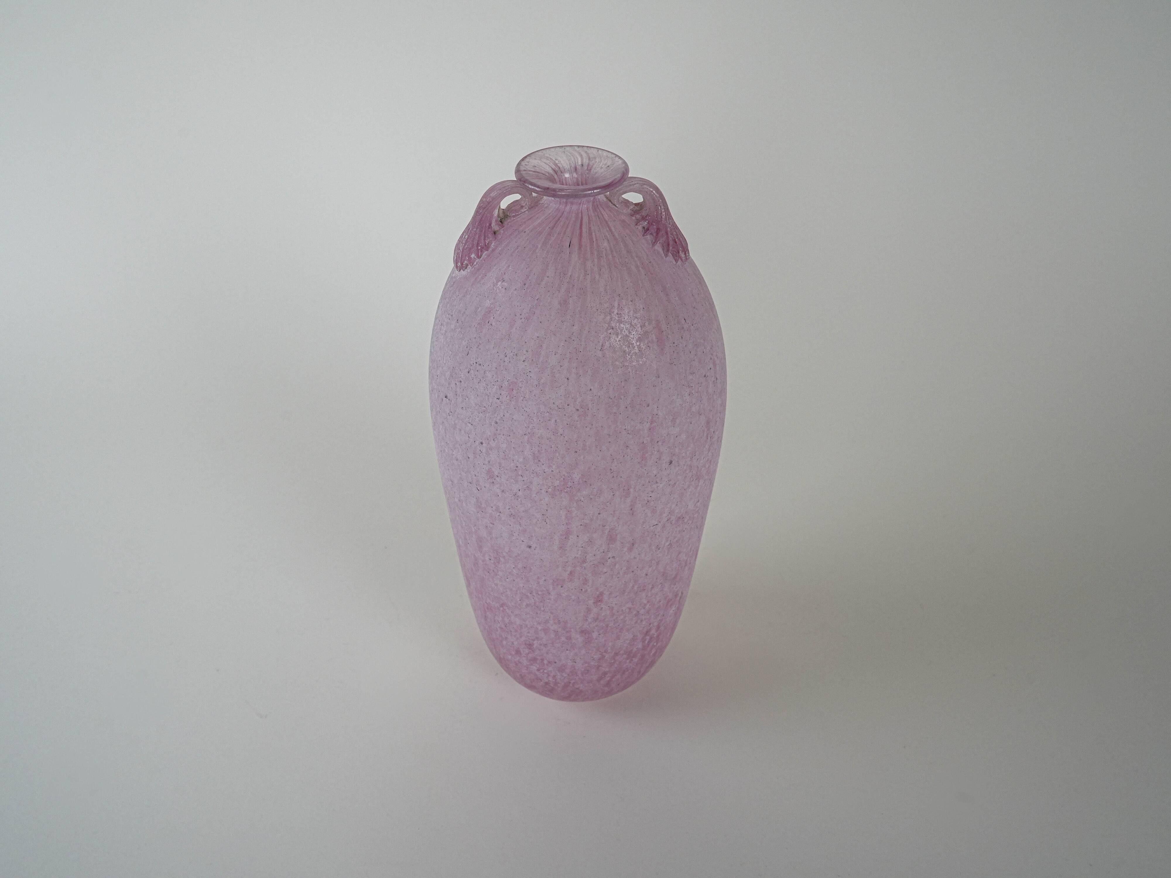 Glass vase, Murano glass, Italian design, 1970s, made in Italy