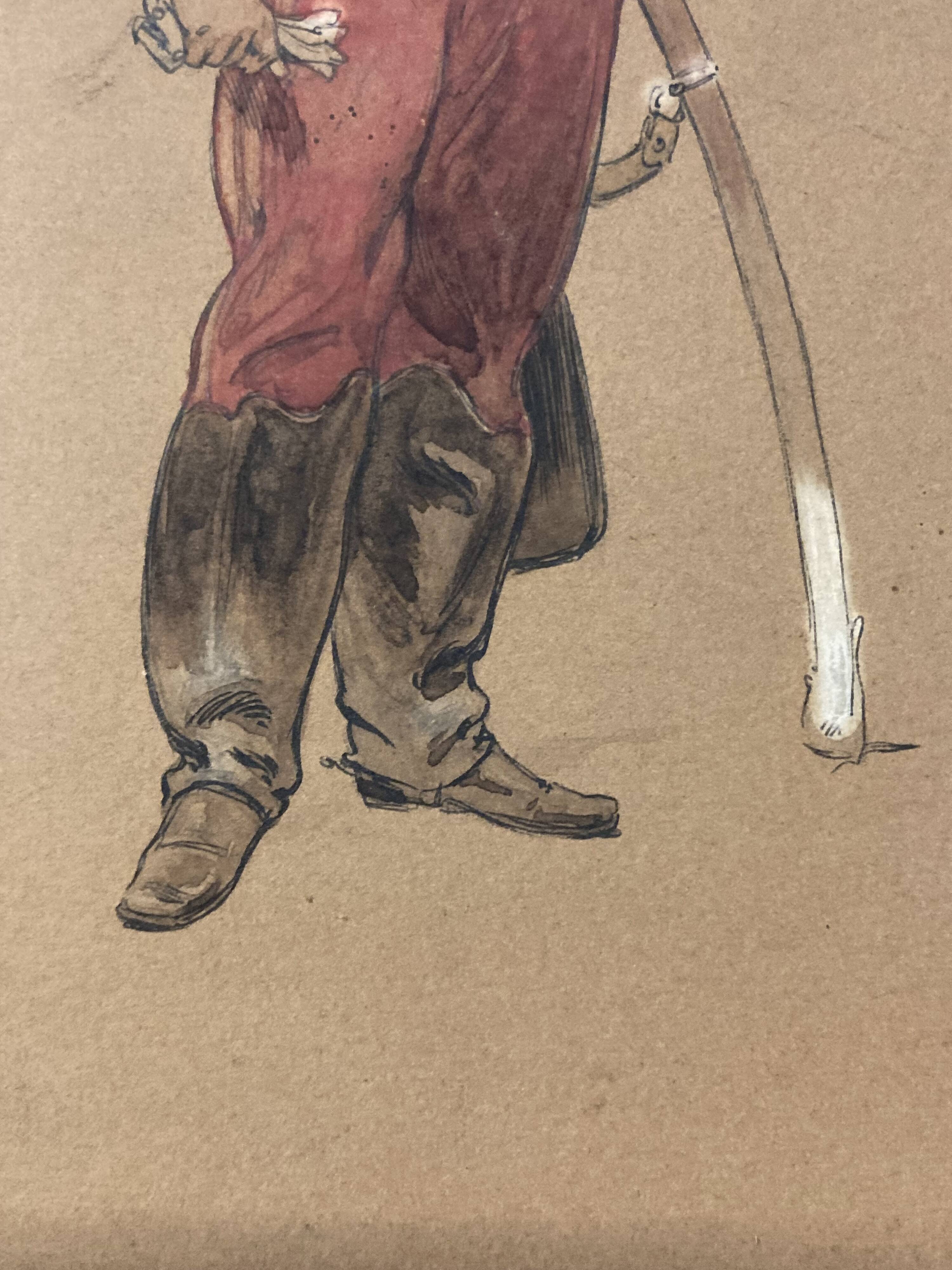 Louis vallet (1856-1940), non-commissioned officer of the guides, 1869 framed watercolor