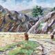 Oil painting on wood Janon valley landscape signed 1957