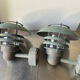 Pair of classic danish vintage outdoor wall lamps in copper