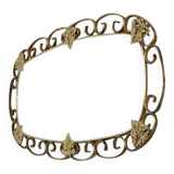 1950s oval brass mirror - 38x69cm