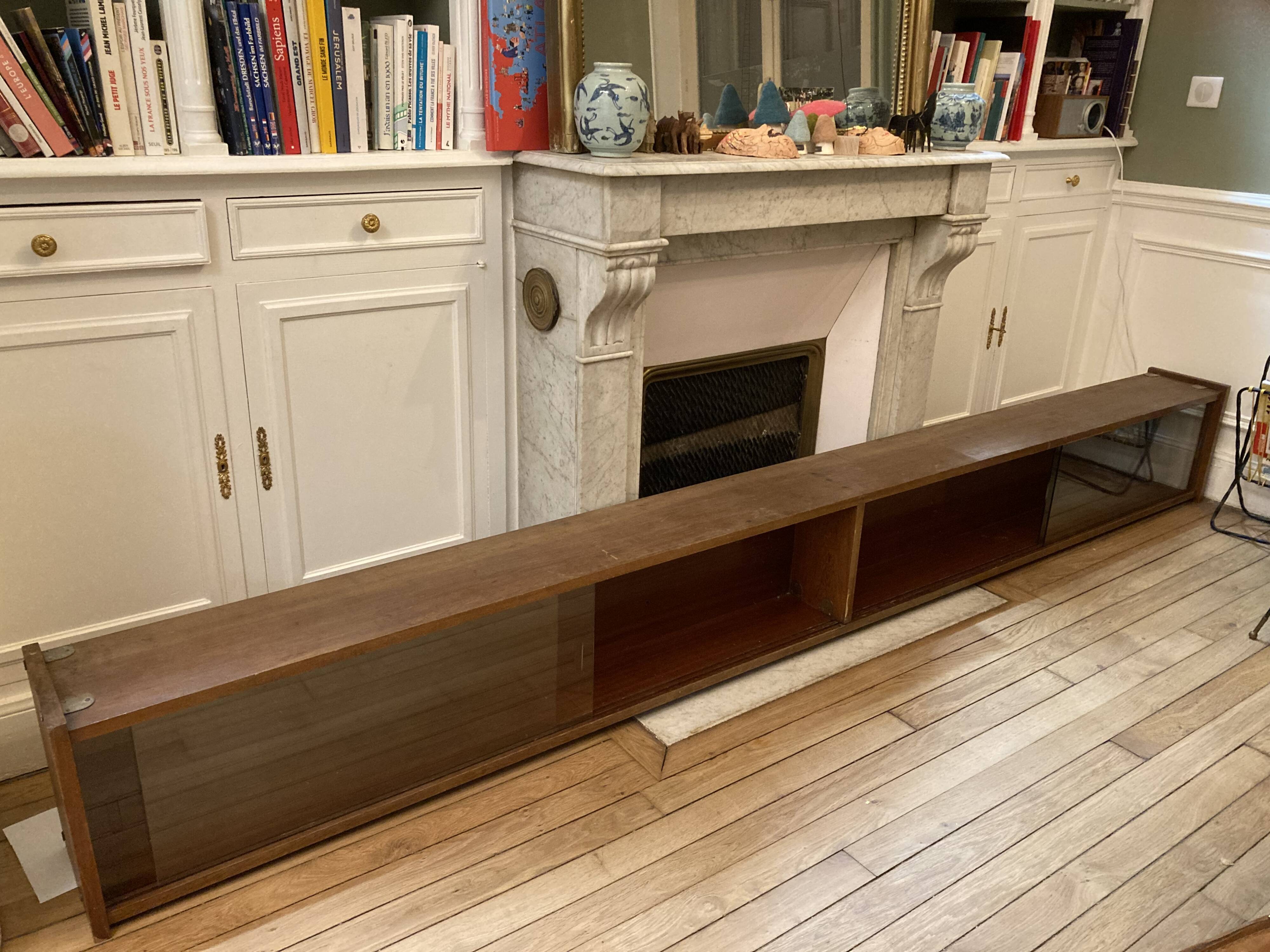 Vintage Scandinavian solid wood display shelf