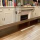 Vintage Scandinavian solid wood display shelf