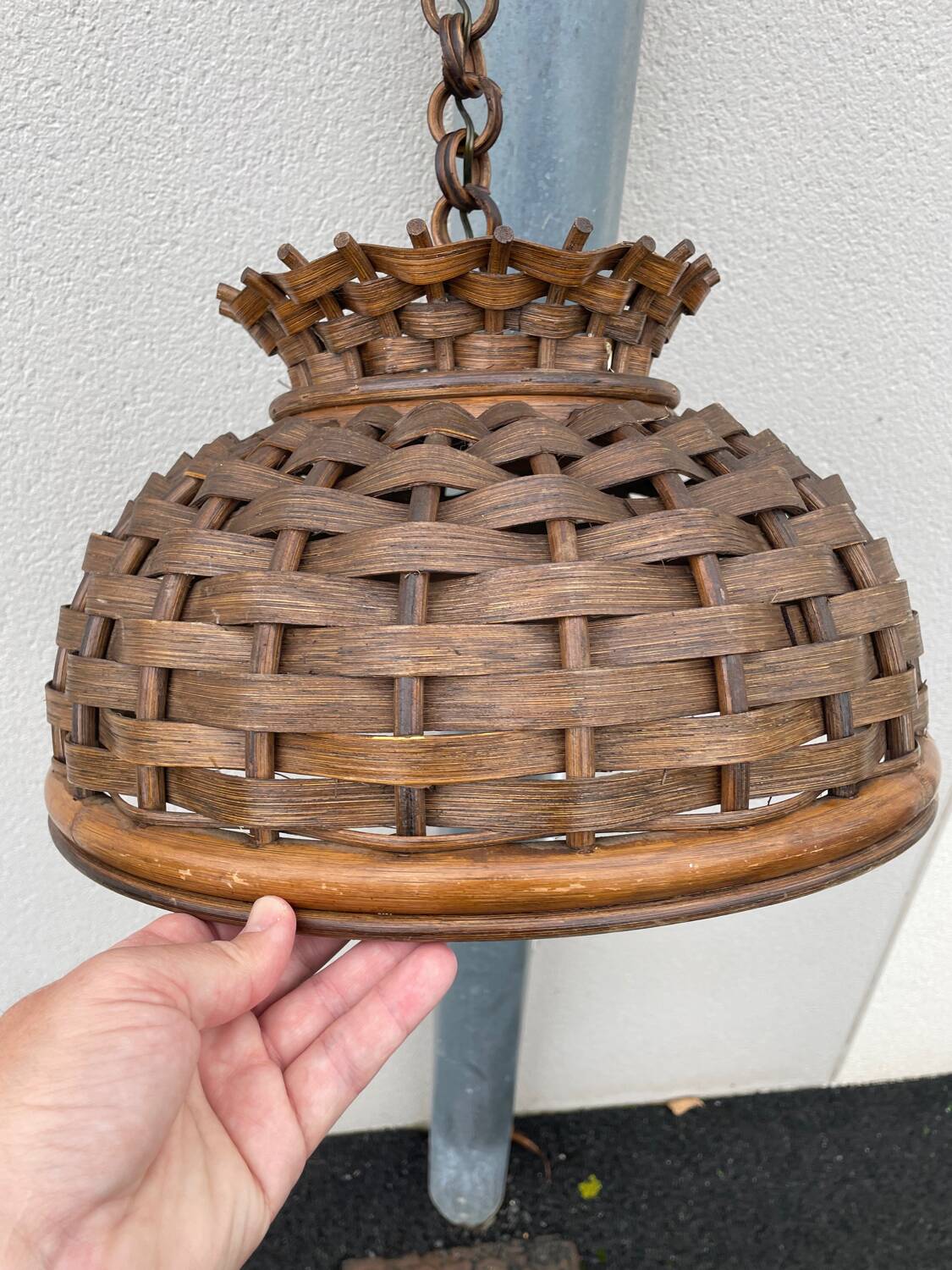 Vintage rattan ceiling light