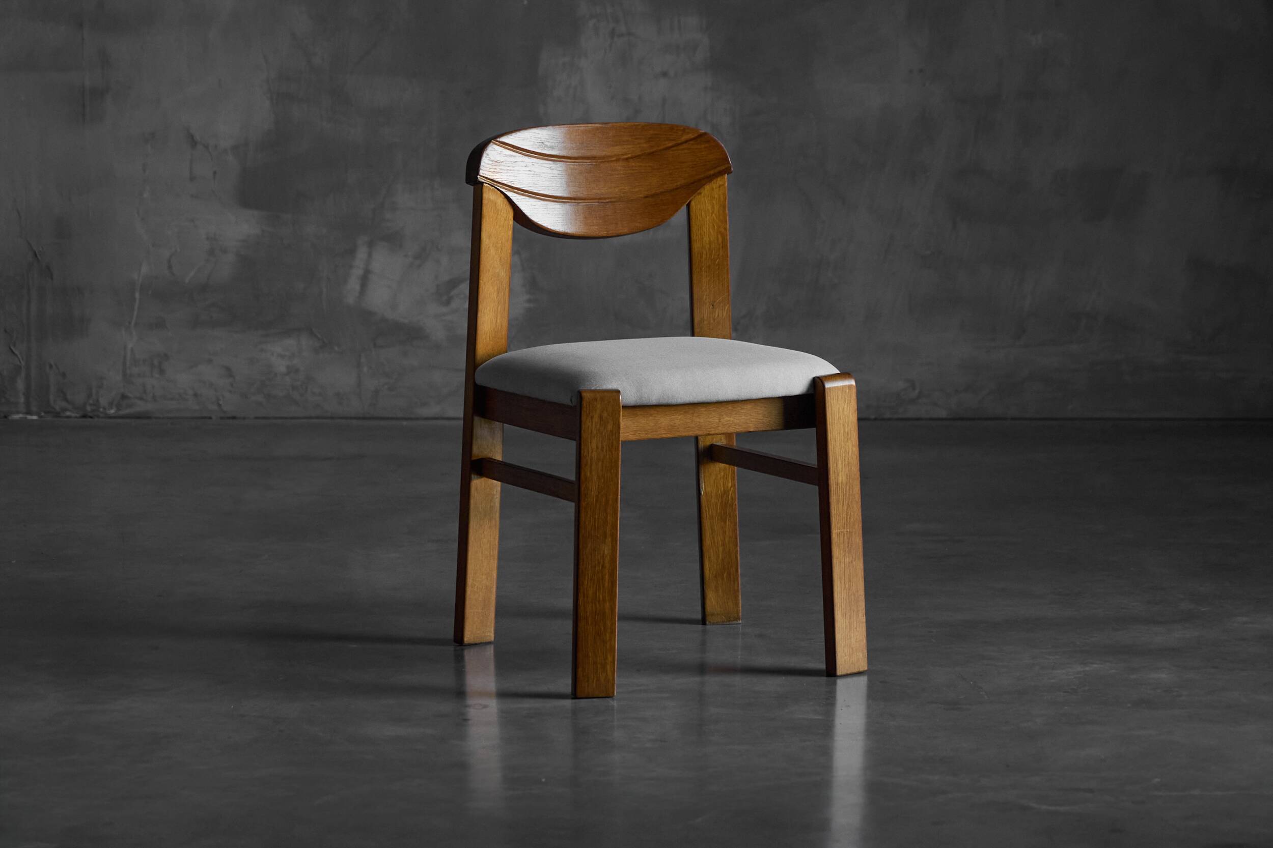 Brutalist dining chairs, France, 1960s