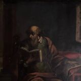 17th century oil on copper depicting Saint Jerome