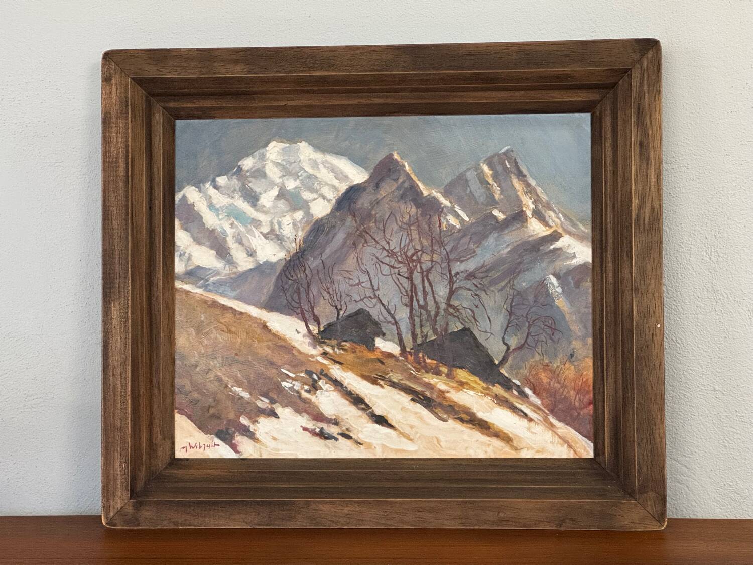 Marcel Wibault Winter Mountain Painting