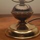 Vintage table lamp in brass and pleated opaline glass.
