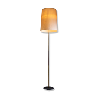 Lampadaire scandinave teck et laiton