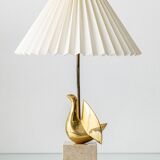 Philippe Jean Signed Brass Bird Table Lamp, Limited Edition 201/300, 1980
