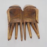 Empty wooden hands pocket