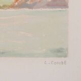 Camille combe: the mountain of bear island, original signed monotype
