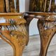 1950s Chippendale bedside tables with black glass