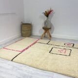 Handmade wool berber rug 290 x 184 cm