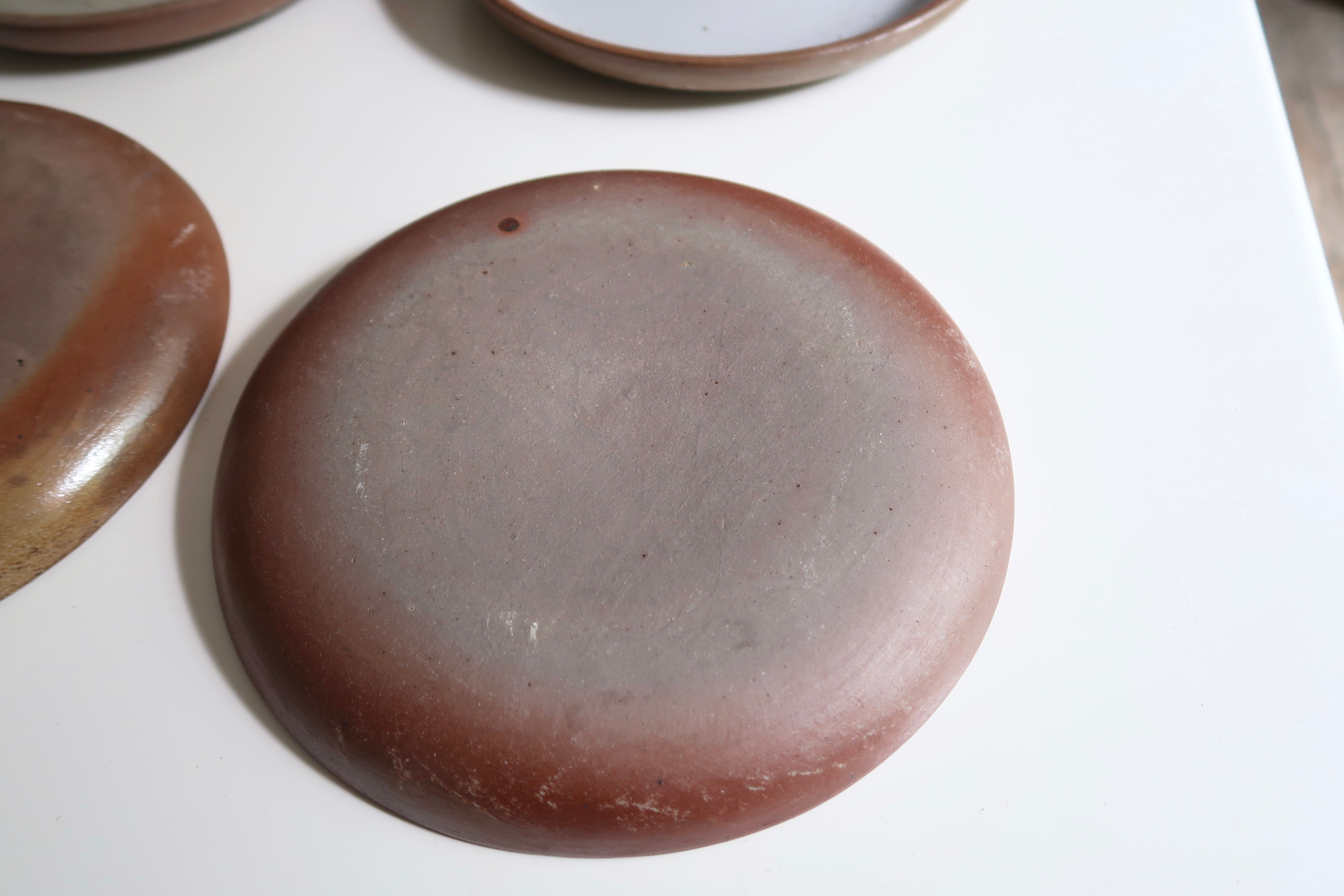 Six stoneware dessert plates, 70s