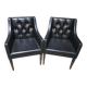 Paire de fauteuils en cuir noir, années 50