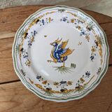 Hand-painted plate with old Moustiers decor
