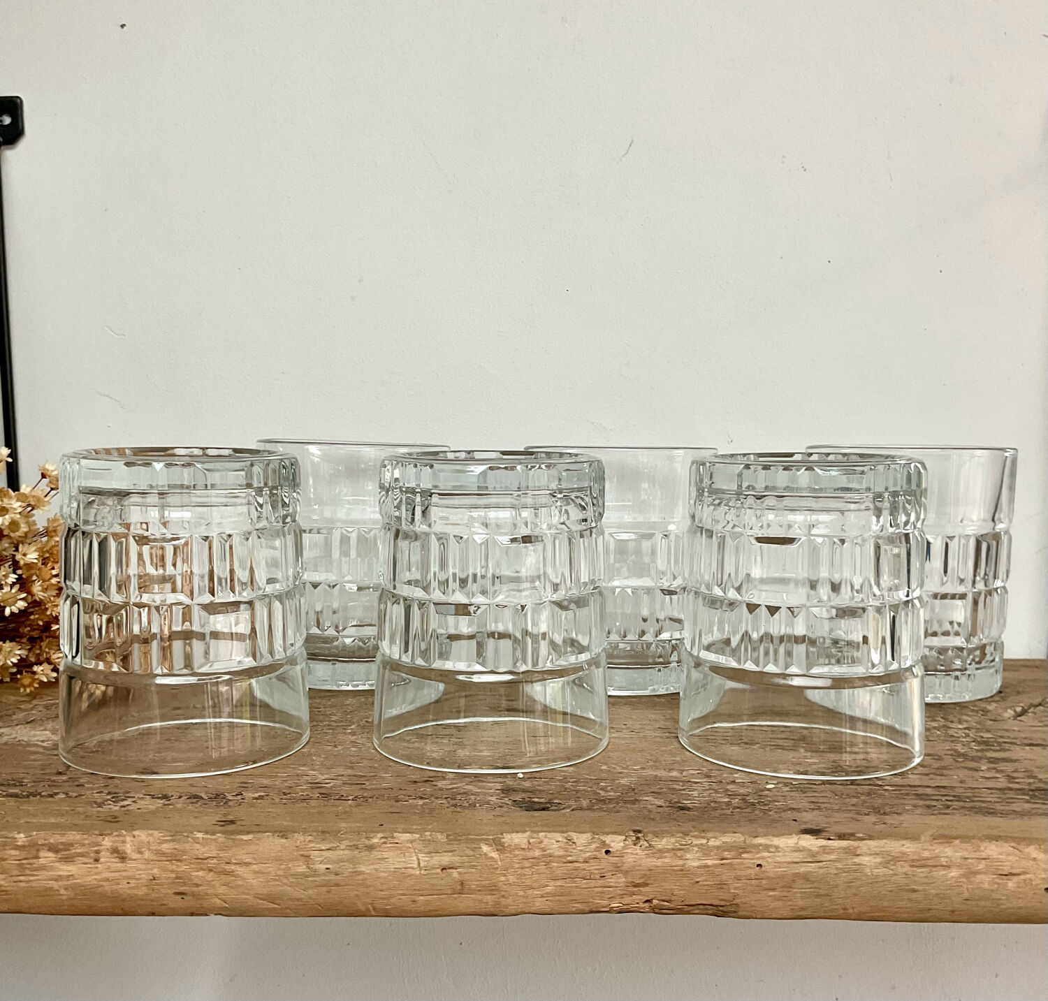 6 vintage Préfontaines whisky glasses