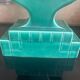 Set of 2 Art Deco candlesticks in green earthenware