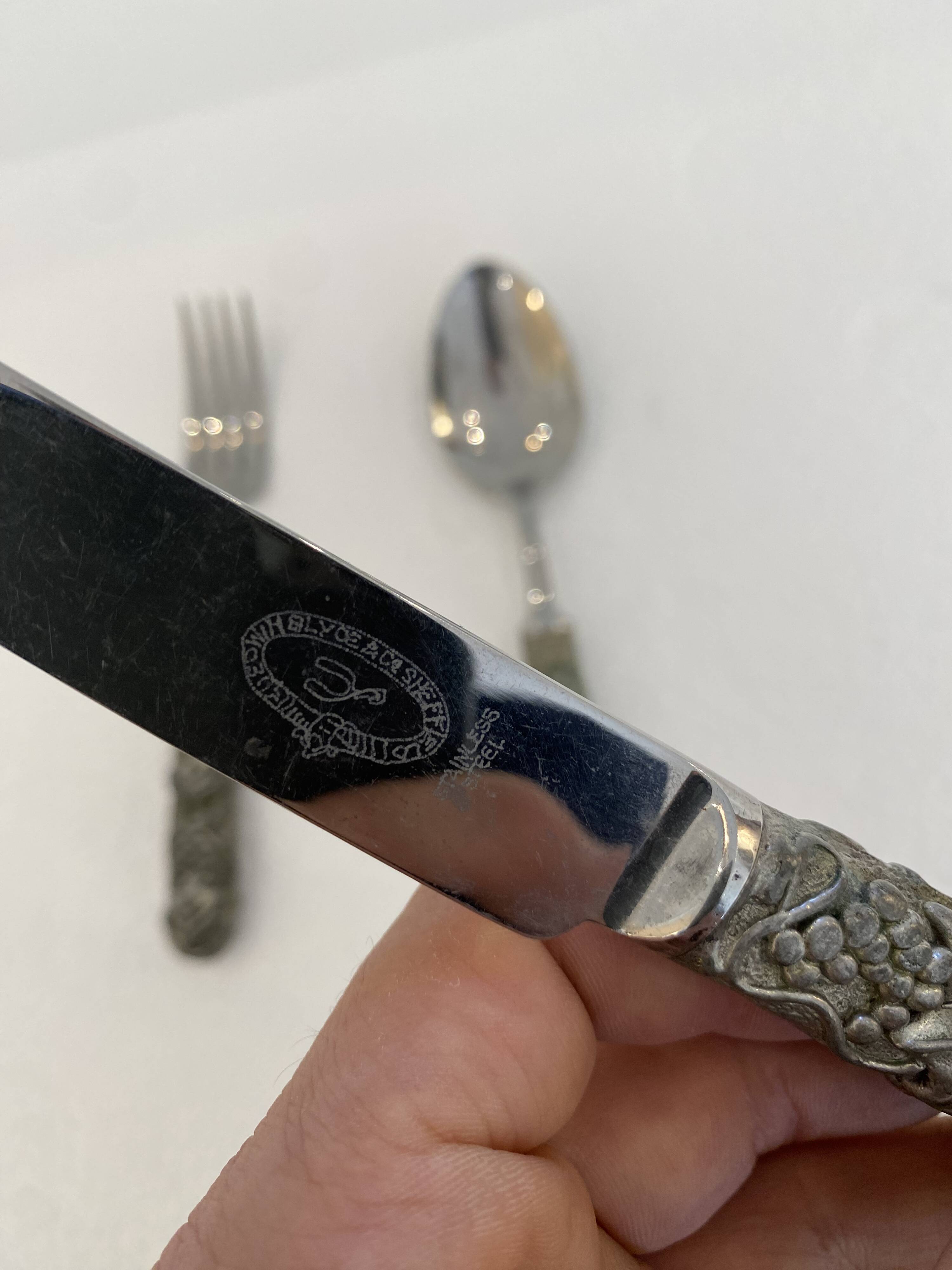 Stainless Steel Set of Knife Fork and Spoon Edwin Blyde & Co, 1950s