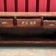 Enfilade, banc en bois laqué rouge à décor floral polychrome, Chine XIXème