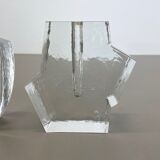 Set of 2 "brutalist" rock glass vases, germany 1970