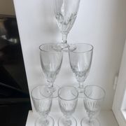 Lot de 6 verres à vin / absinthe xxème