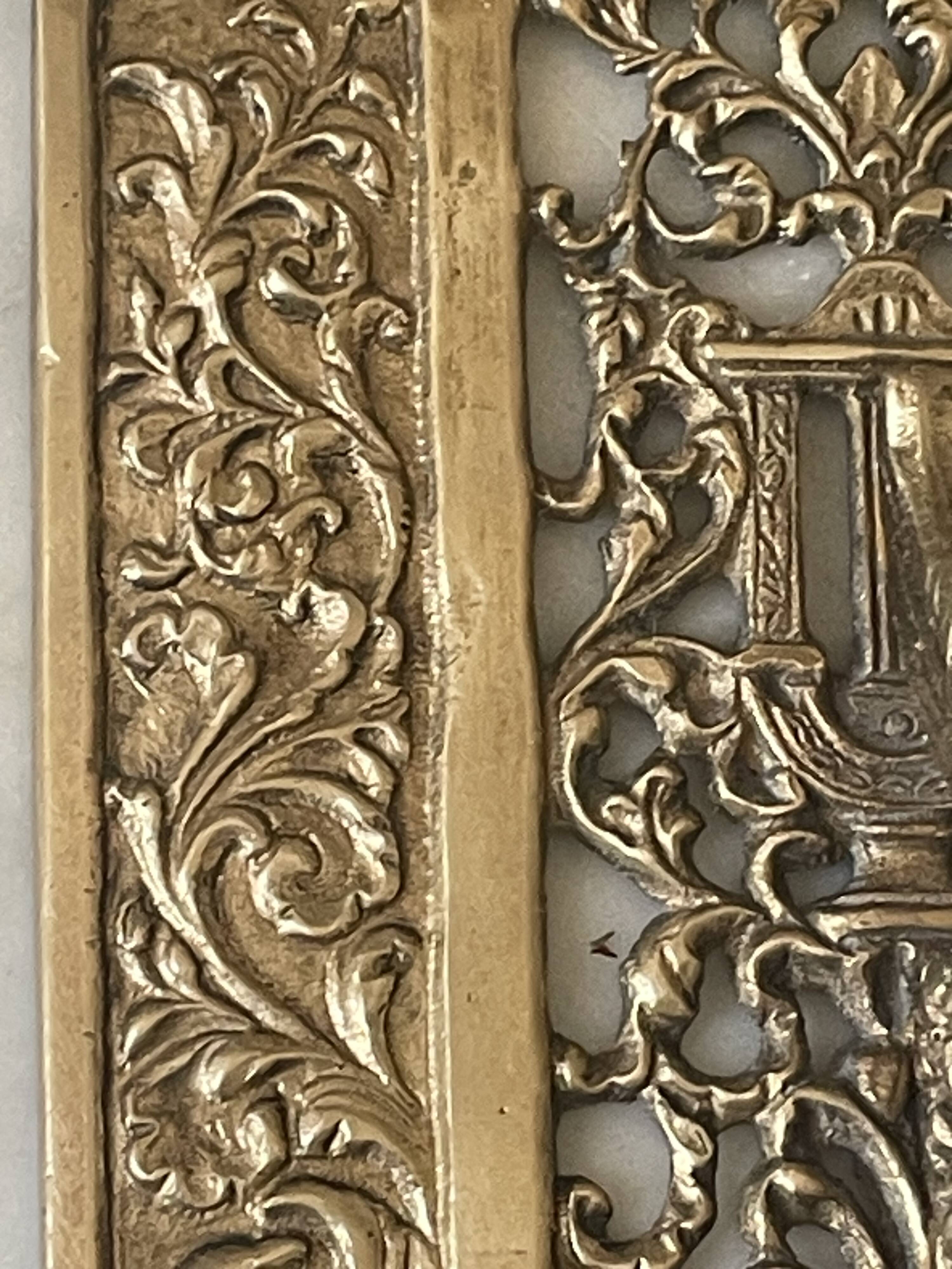 pair of Gothic decorative bookends in brass 1920