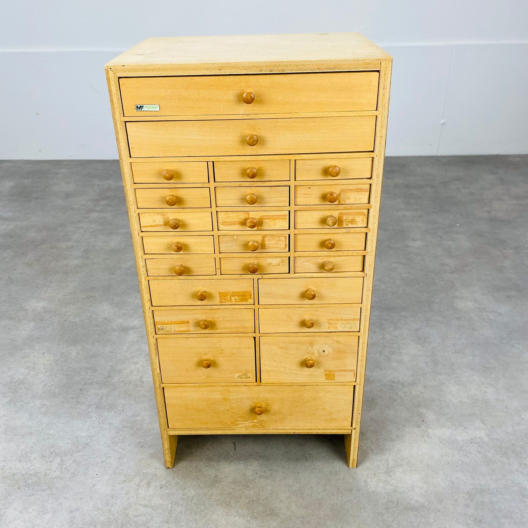 Watchmaker's furniture layette Manu France drawers