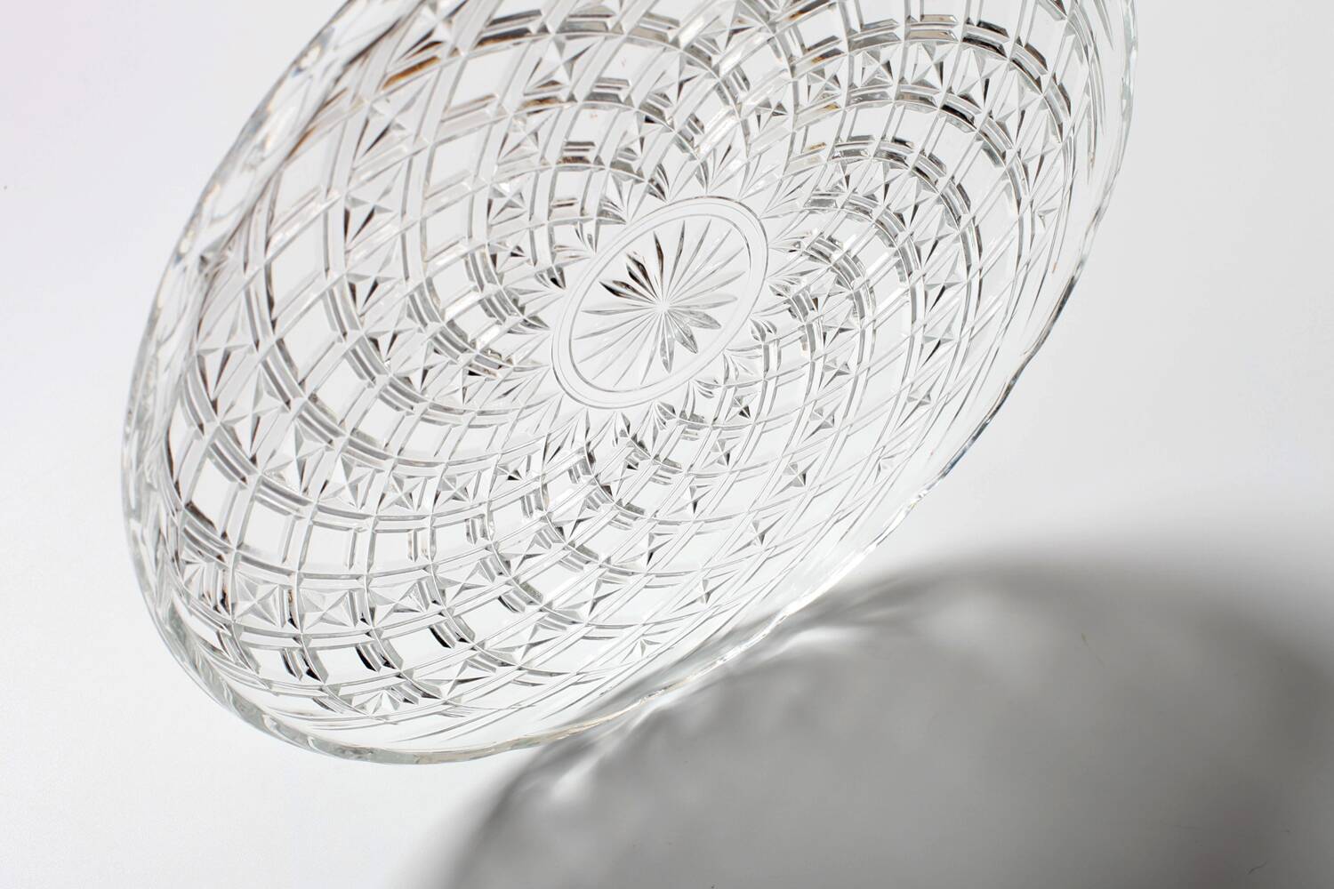 Vintage Pressed Glass Platter: Mid-Century Serving Large Plate, Italy 1970s