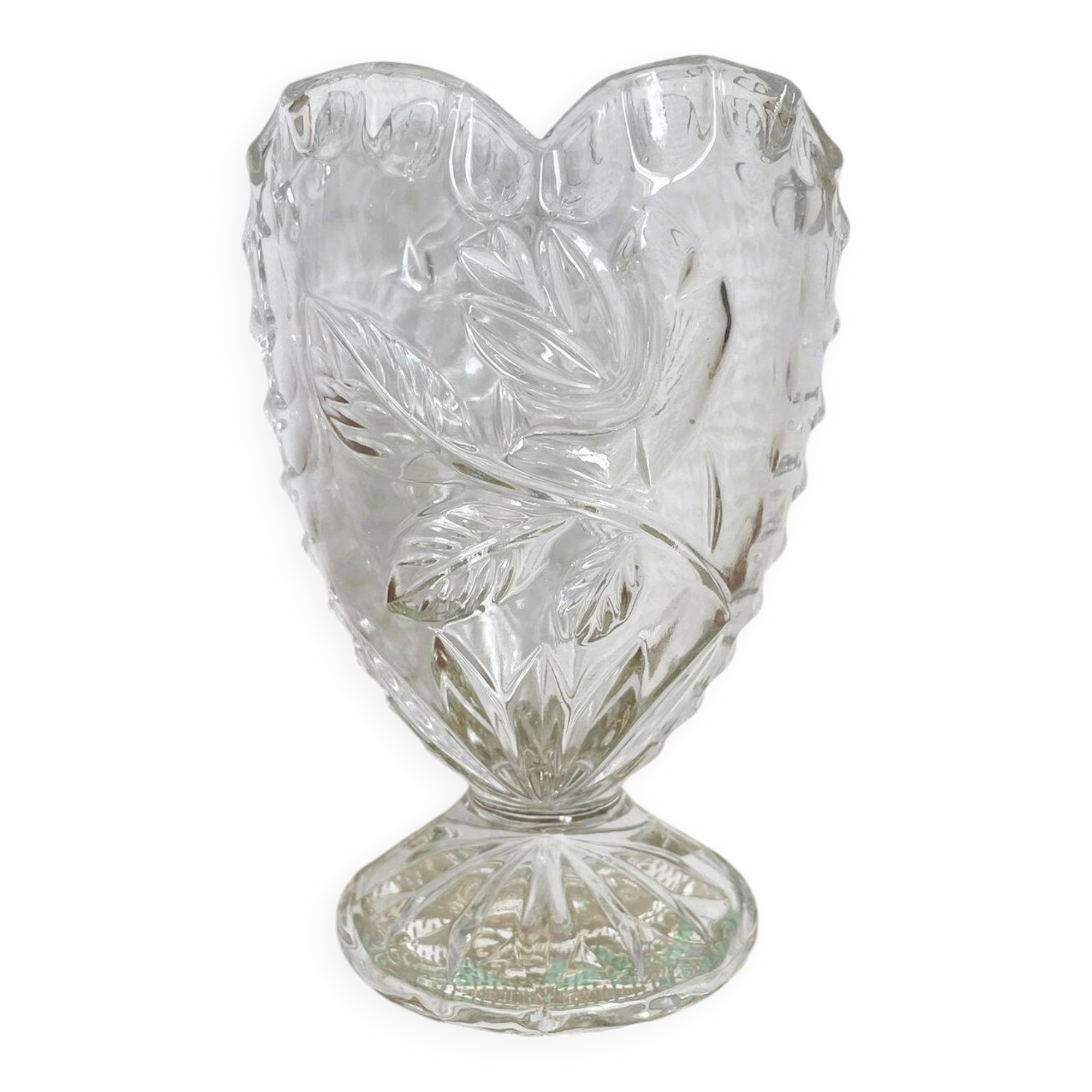 Vase allemand en cristal et forme de cœur
