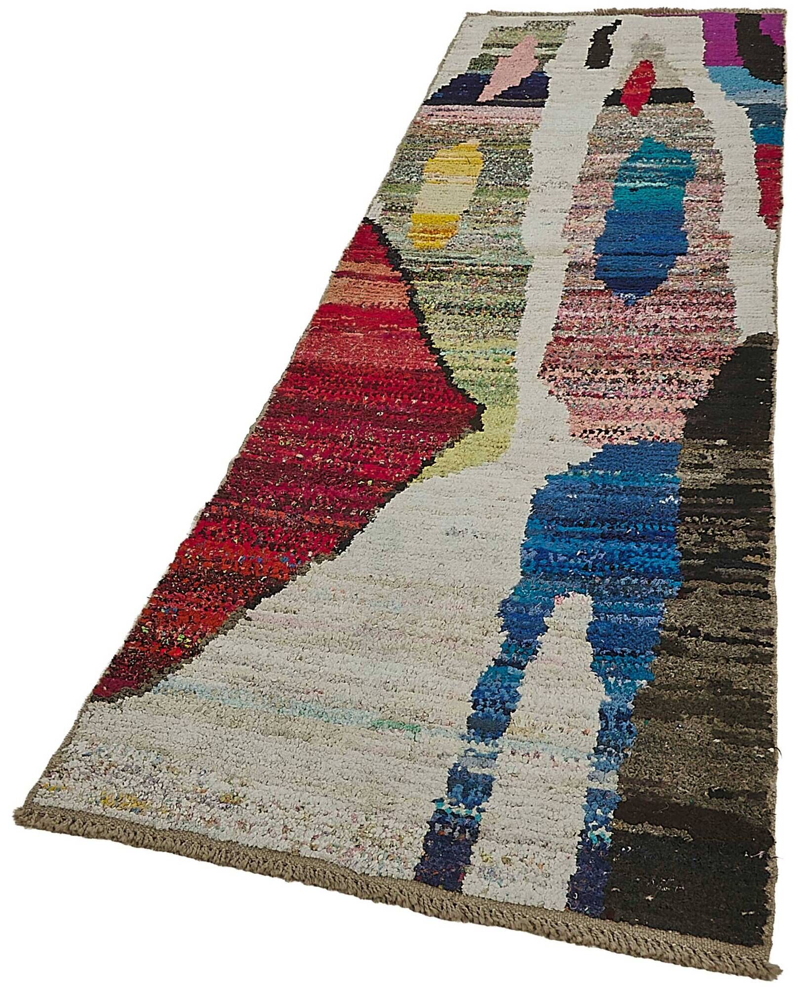 Handwoven Turkish Recycled Boho Rug 95 cm x 324 cm