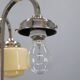 Art Deco nickel chandelier with cream glass cylinders, Czechoslovakia, 1930s
