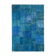 Handmade Anatolian Overdyed 206 cm x 298 cm Blue Patchwork Carpet