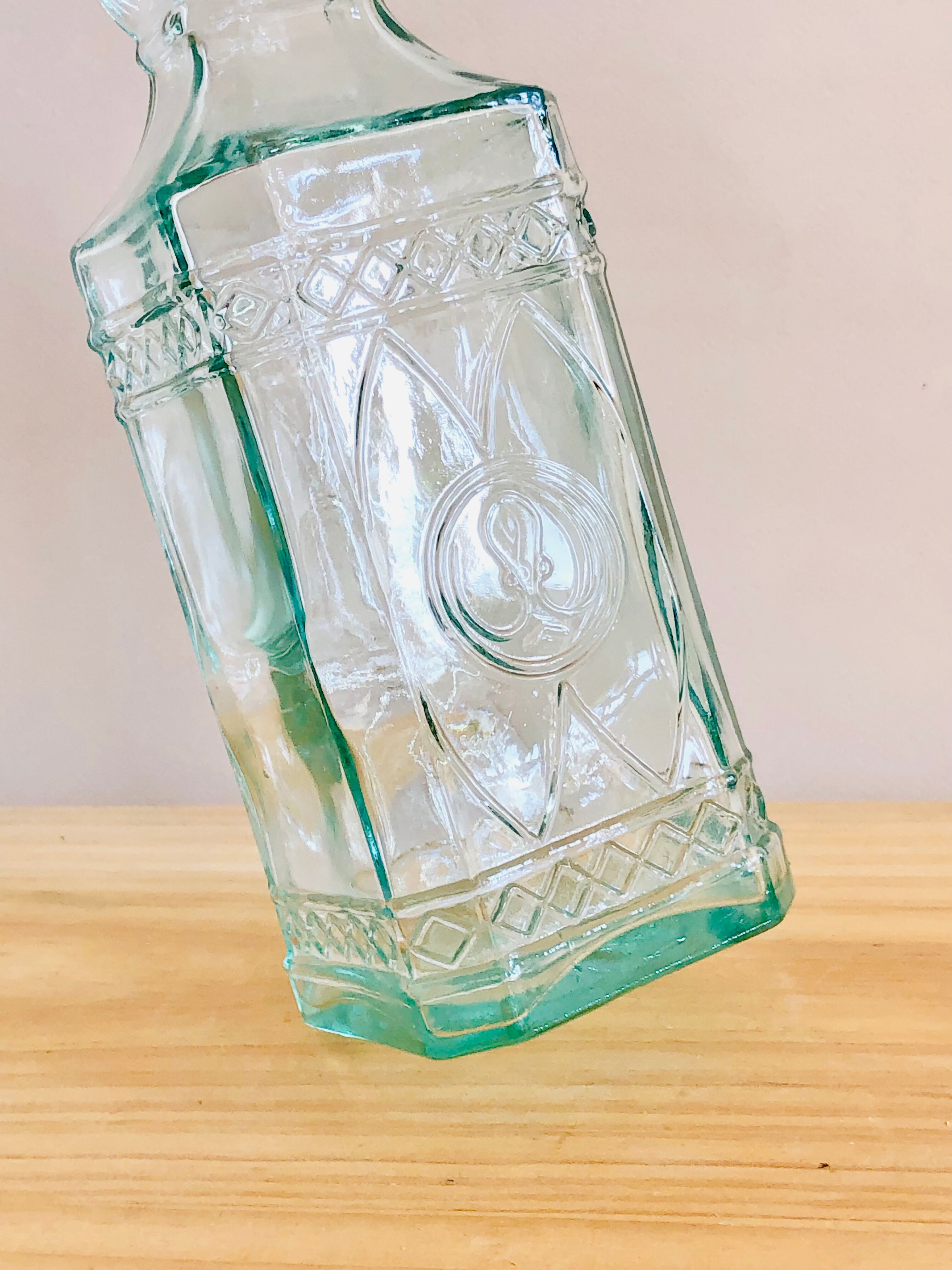 Vintage octopus glass decanter bottle